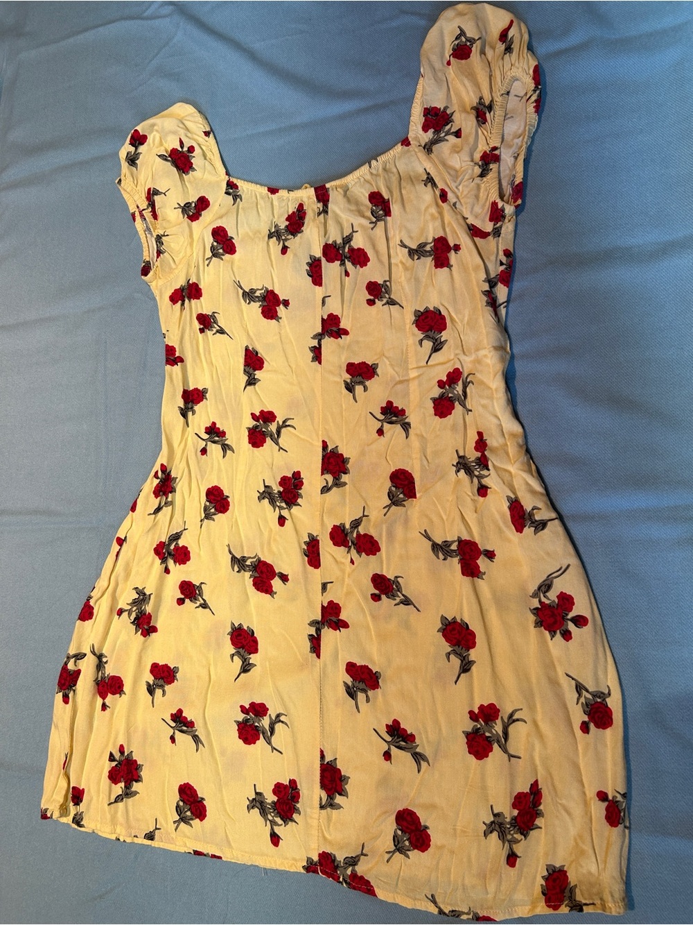 Motel Rocks Cream Mini Dress with Red Rose Print - Picture 3 of 3